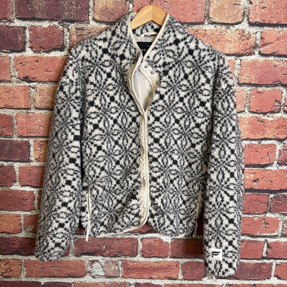Fabletics Tahoe Teddy Jacket Sherpa Black White Medium Womens